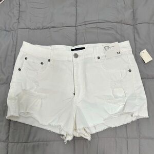 White Vintage High Rise Shorts